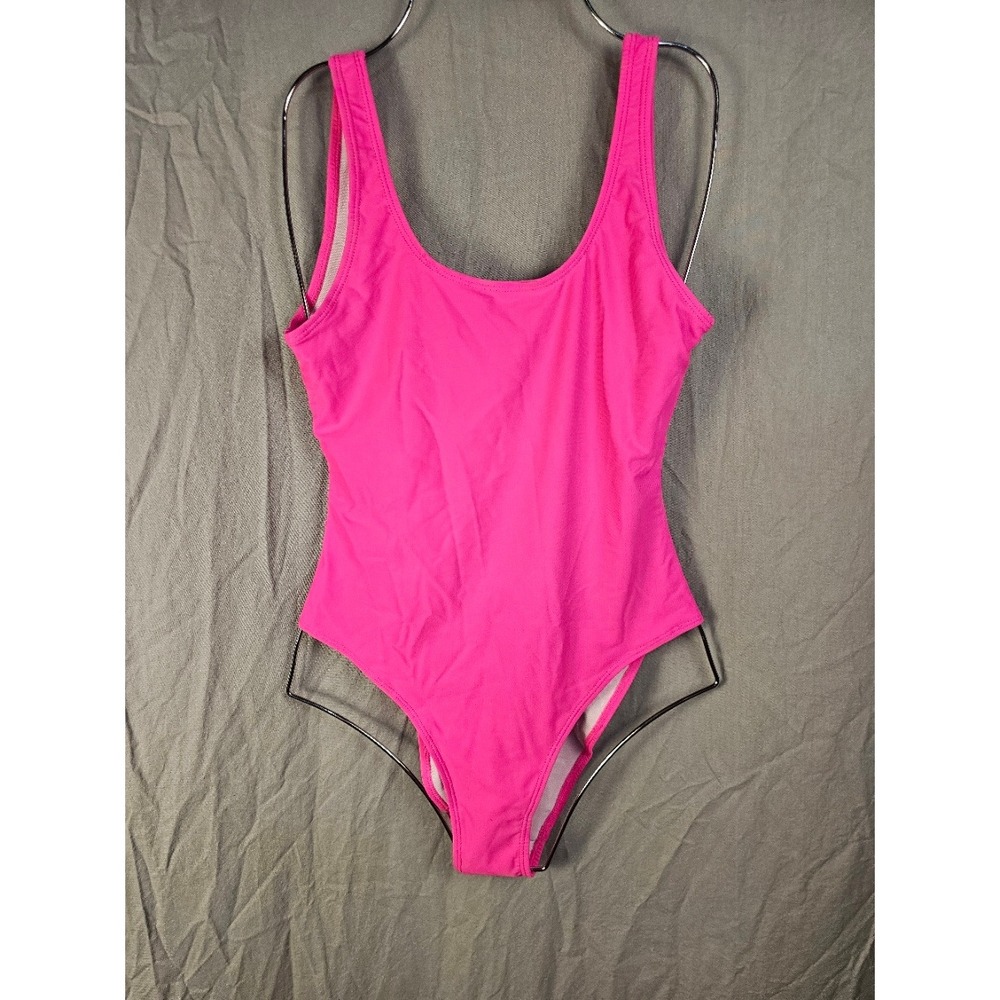 Shekini Womens Hot Pink Scoop Neck Deep U-Back One Piece Swimsuit Size S NWT